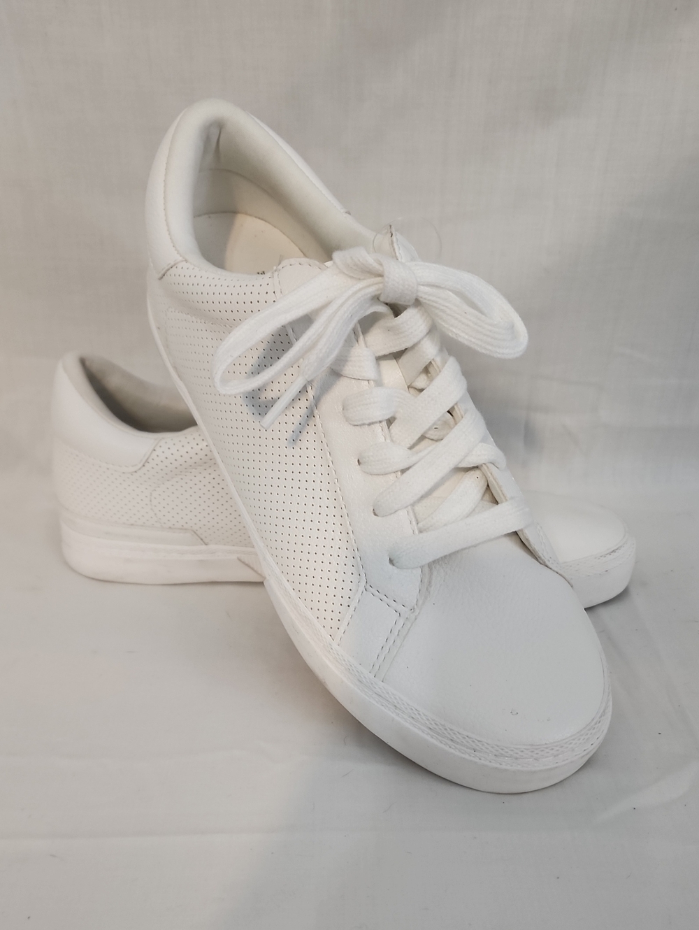 a new day White Perforated Feaux Leather Sneakers Size 9